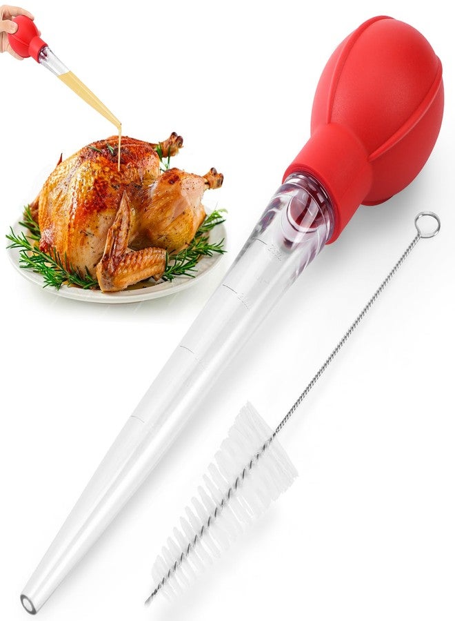 OLESBUR Premium Turkey Basters for Cooking - Baster Syringe for Hot Liquids - Meat and Food Injector - Essential Thanksgiving Cooking Tool - Turkey Baster Large with Cleaning Brush (Red) - Image 1